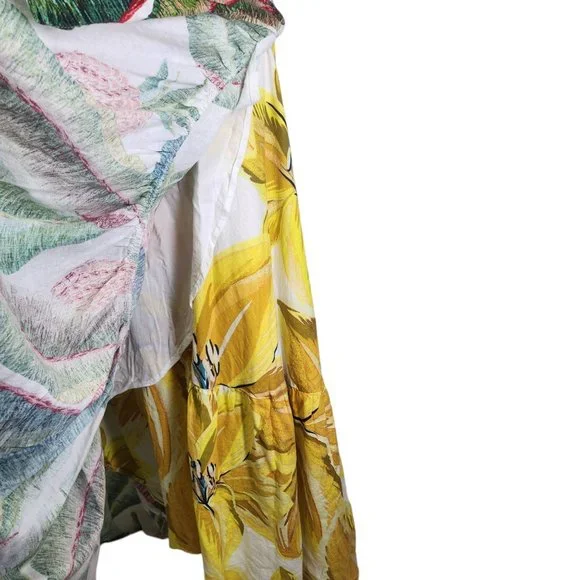 FARM Rio Azalea Forest Midi Wrap Skirt Women's Size M Beaded Tassel Tropical - Picture 5 of 11